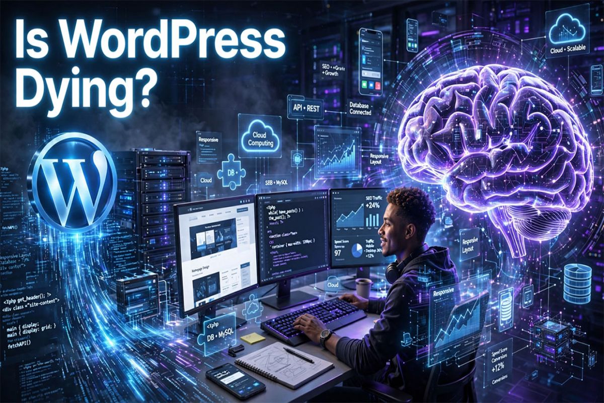 Is WordPress Dying AI and the Future of Wordpress Websites A Programmers View - Is WordPress Dying, Is WordPress Dead, Future of WordPress, WordPress vs AI, AI and WordPress, Will AI Replace WordPress, WordPress and Artificial Intelligence, Future of Web Development, AI Website Builders, WordPress Alternatives, WordPress Evolution, WordPress in the AI Era, Modern Website Development, AI for Web Developers, Web Development Trends, Website Development with AI, WordPress Future 2026, AI Powered Websites, Evolution of Web Development, Adapting to New Technology